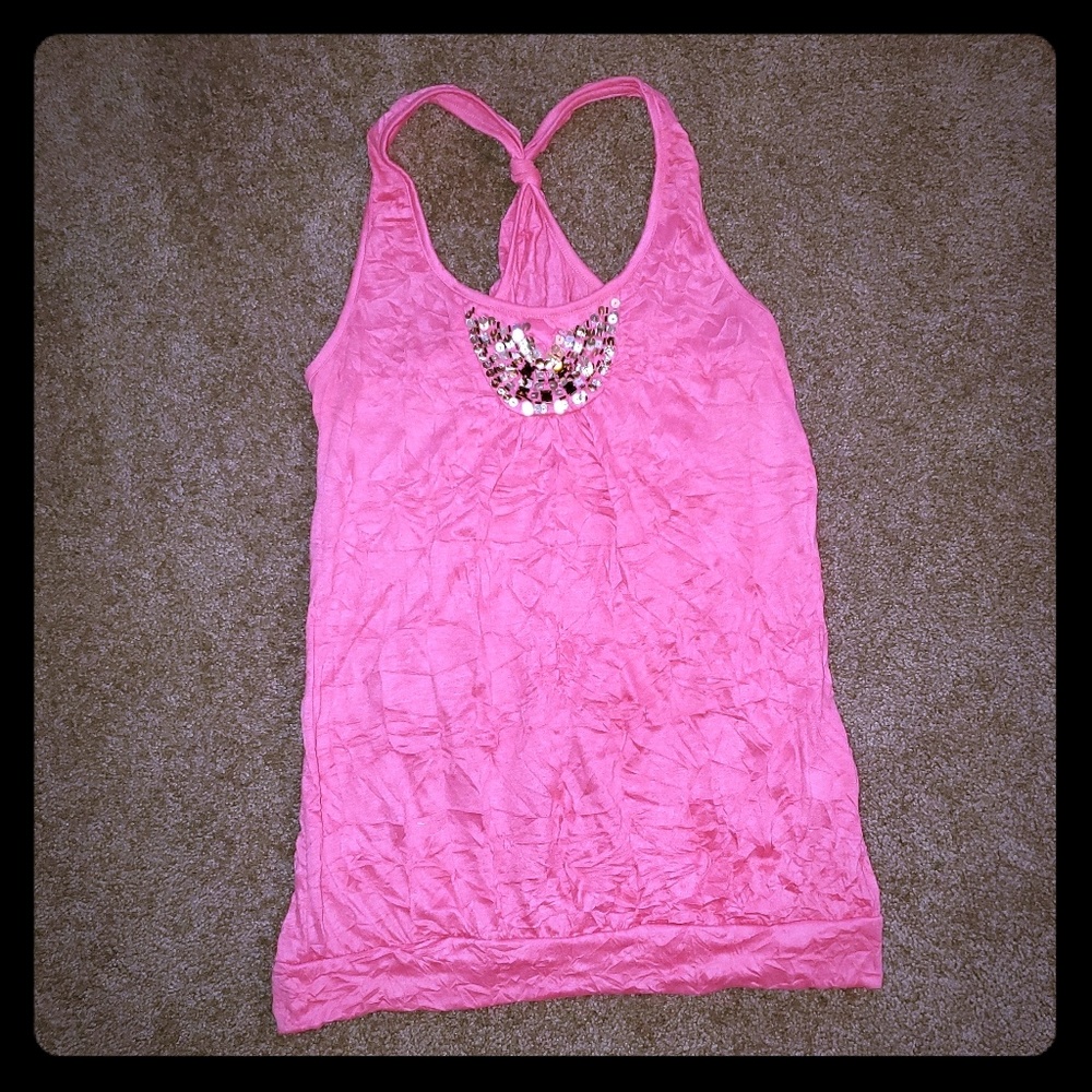 Crinkle racer back tank